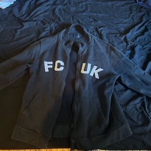 French Connection Black Zip Up Sweater